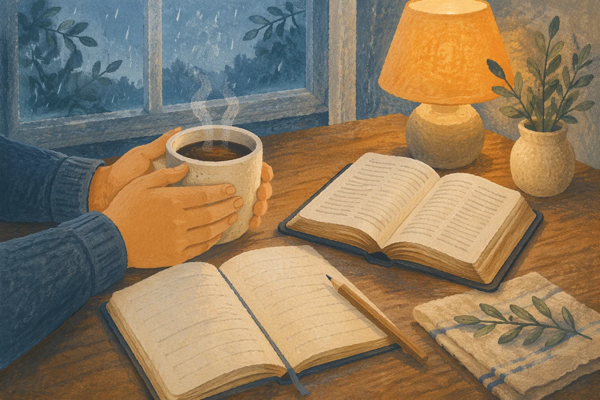 Hands Holding Coffee by Window