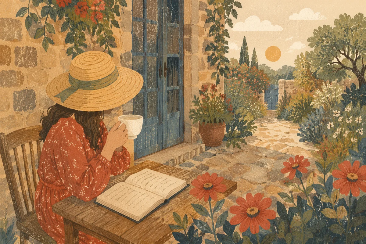 Quiet Morning Journaling with Coffee on Patio