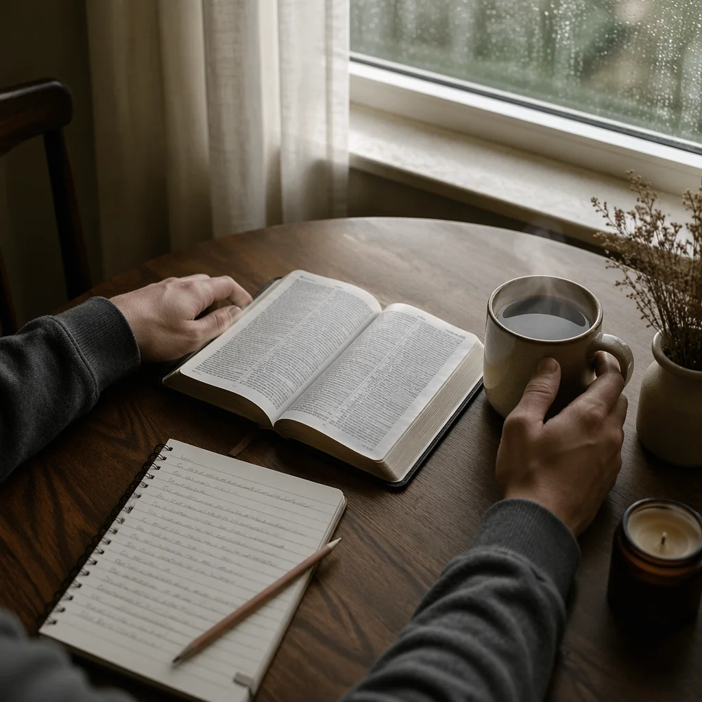 Quiet Morning Coffee and Open Bible