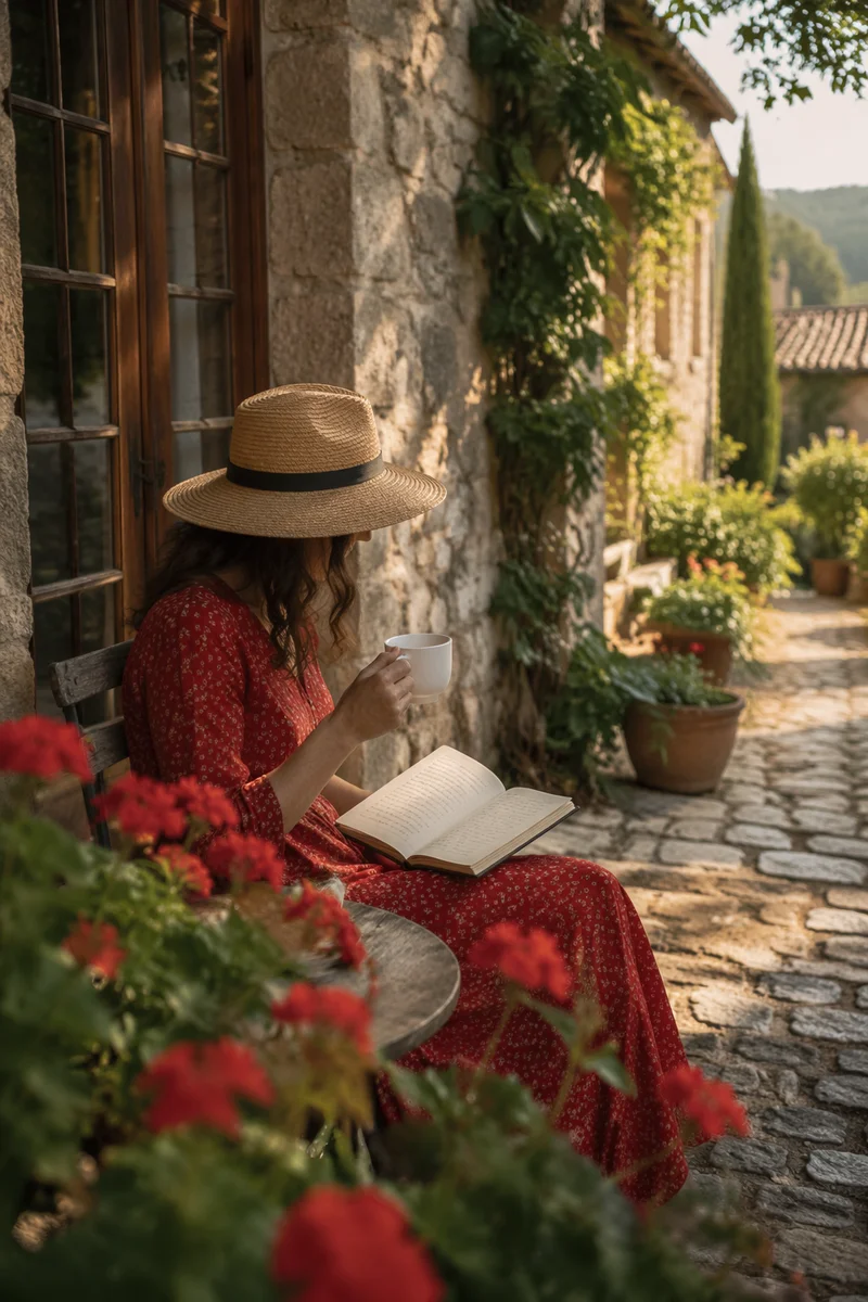 Morning Coffee Journaling on Garden Patio
