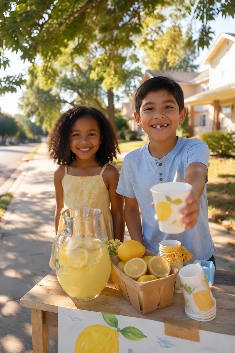Children at Summer Lemonade Stand