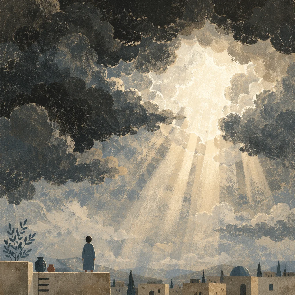Hopeful Sunlight Breaking Through Storm Clouds