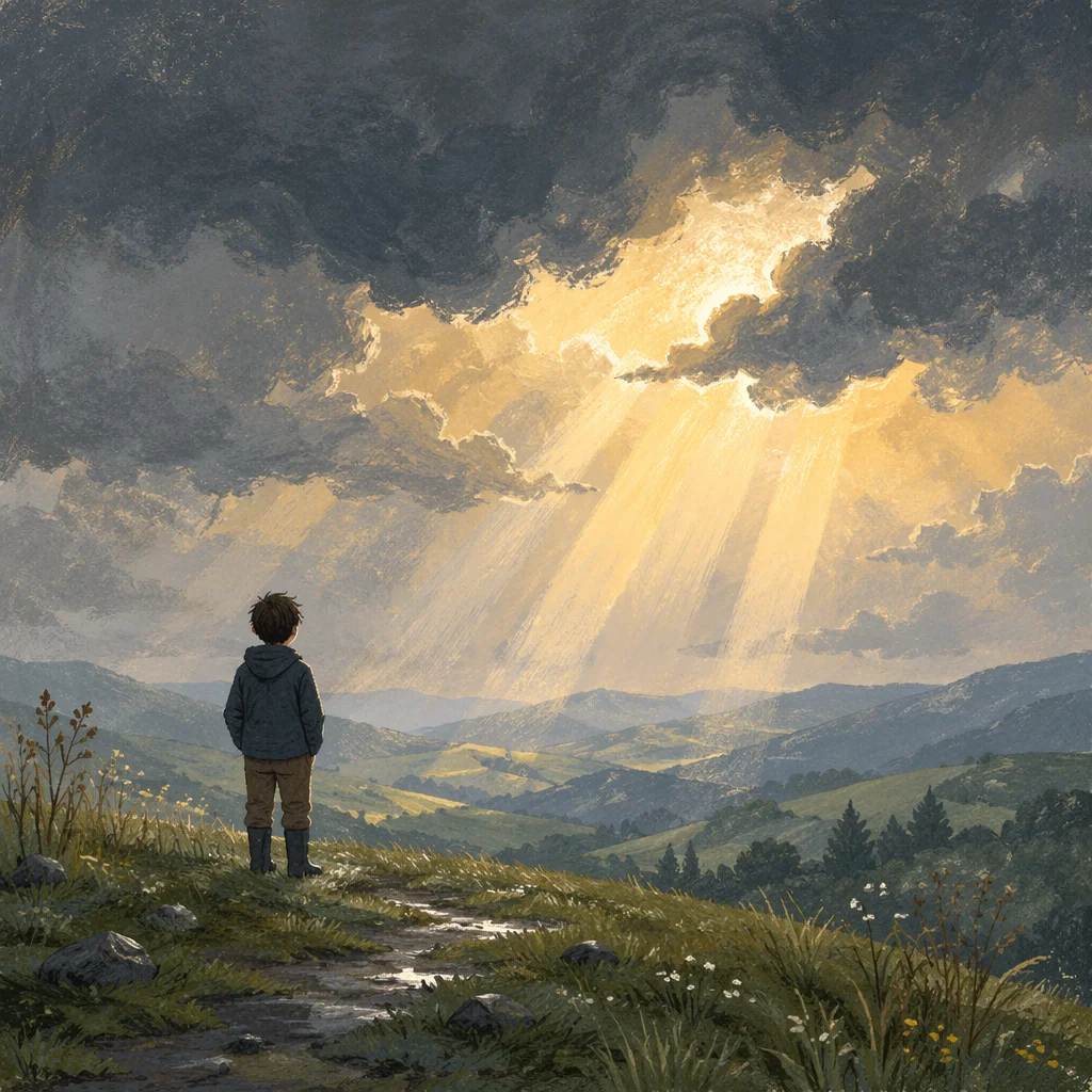 Hopeful Sunlight Through Storm Clouds