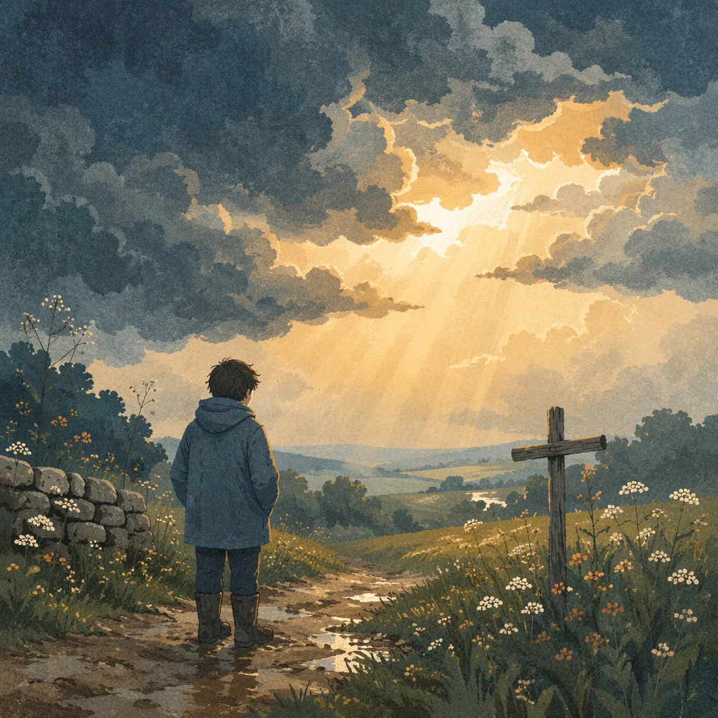 Golden Light Through Storm Clouds of Hope