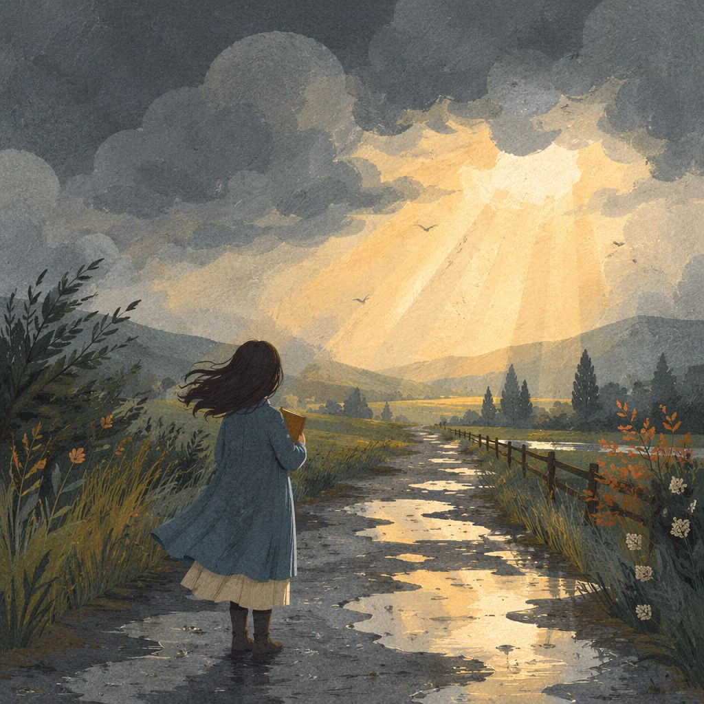 Hopeful Sunlight Breaking Through Storm Clouds
