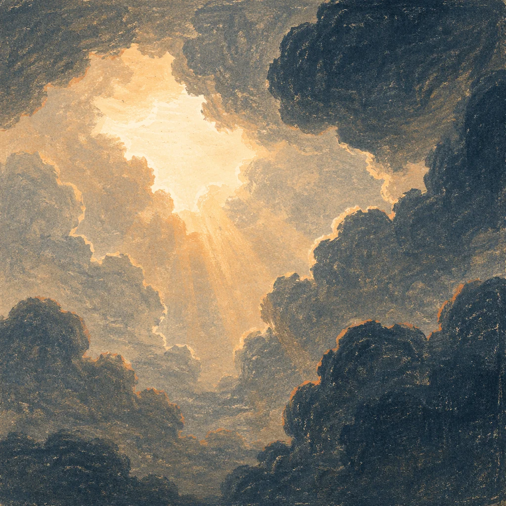 Hopeful Sunlight Through Dark Storm Clouds