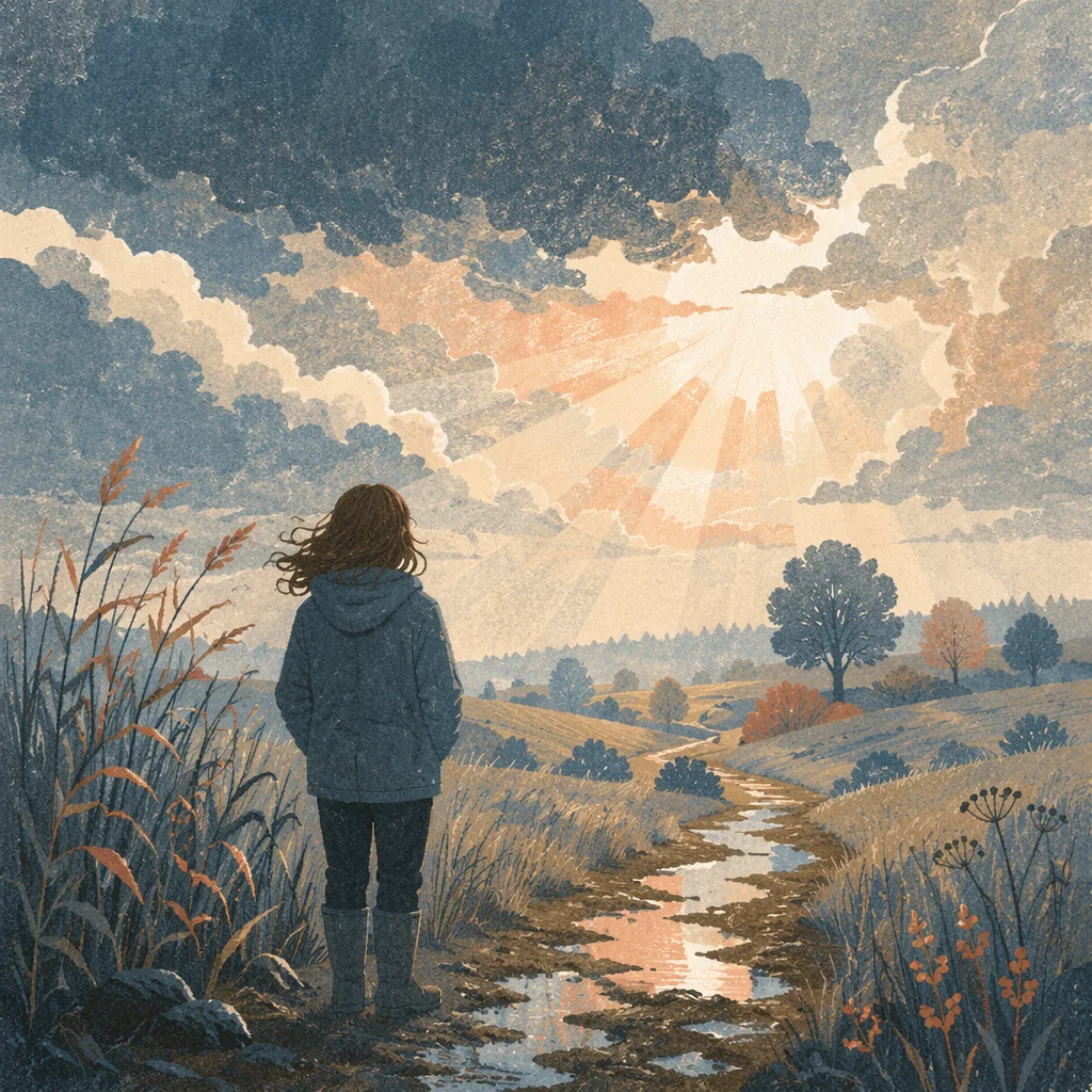 Hopeful Sunlight Through Storm Clouds