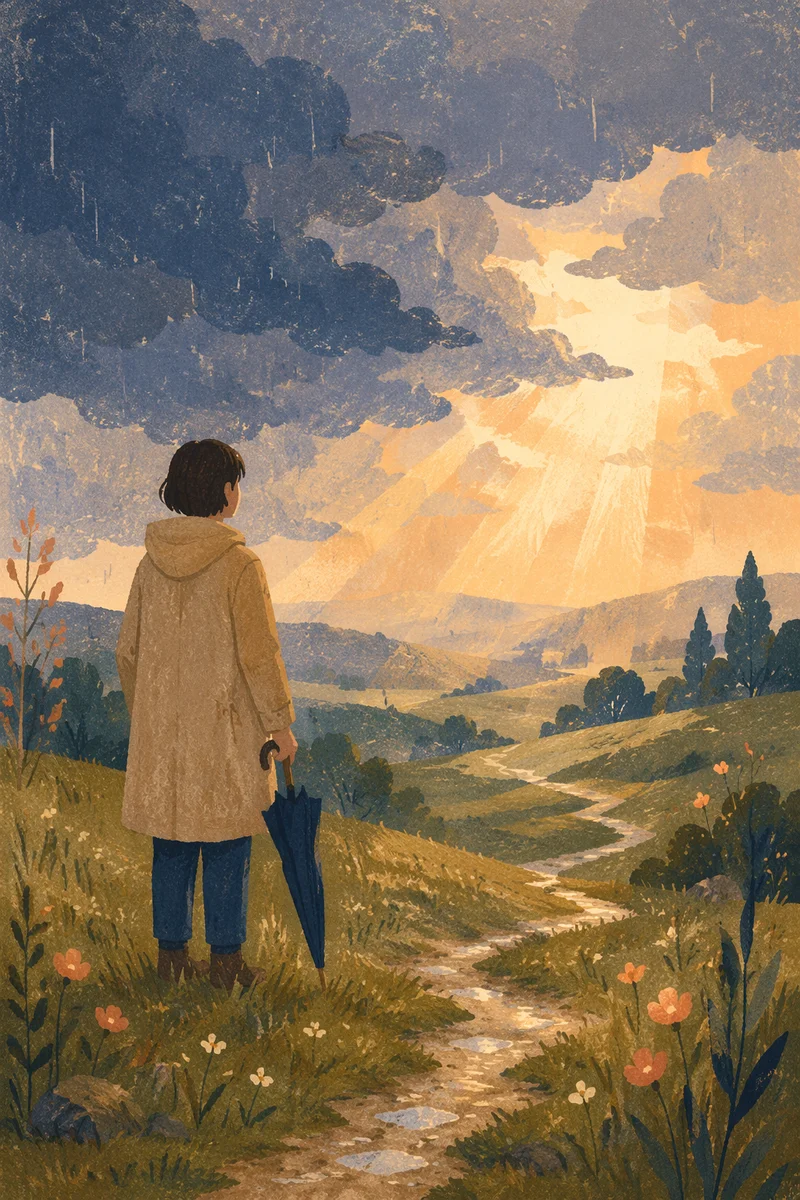 Hope Rising Through Storm Clouds