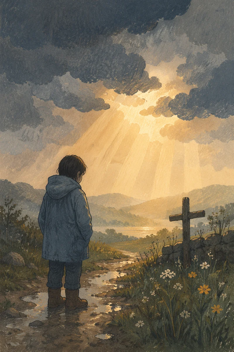 Golden Light Through Storm Clouds