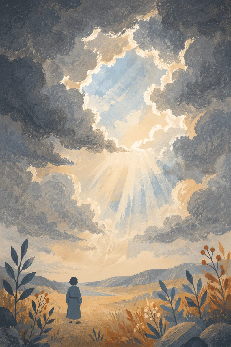 Sunlight Breaking Through Storm Clouds in Hope