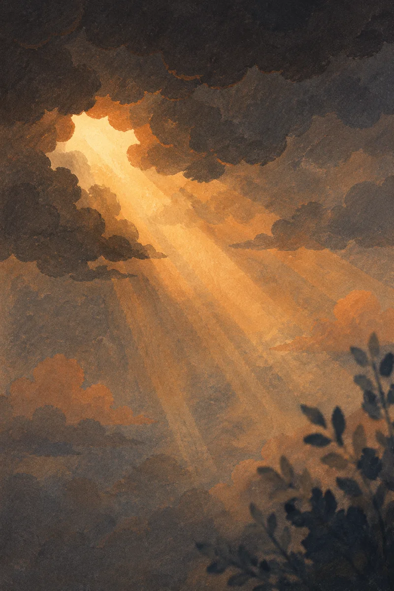 Golden Light Breaking Through Storm Clouds