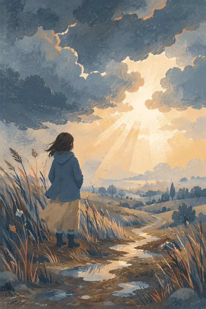 Hopeful Sunlight Breaking Through Storm Clouds