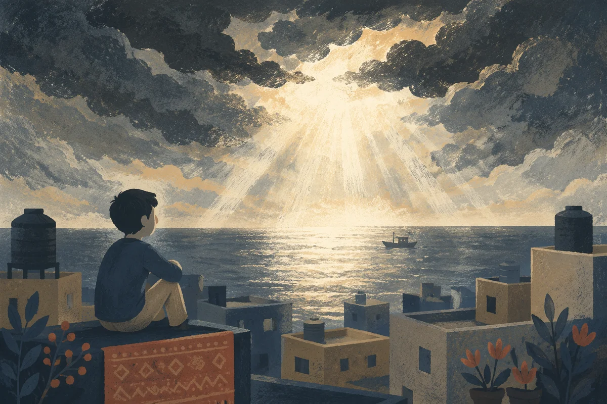 Hopeful Sunlight Breaking Through Storm Clouds