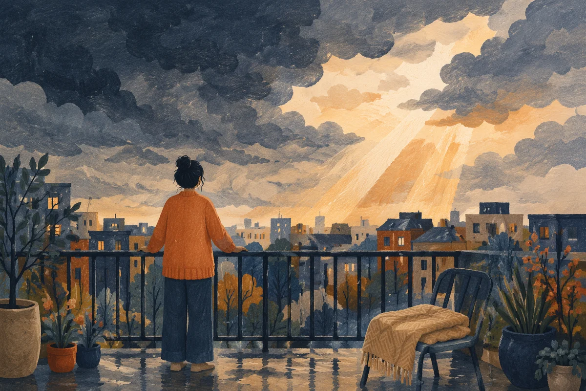 Hopeful Light Through Storm Clouds