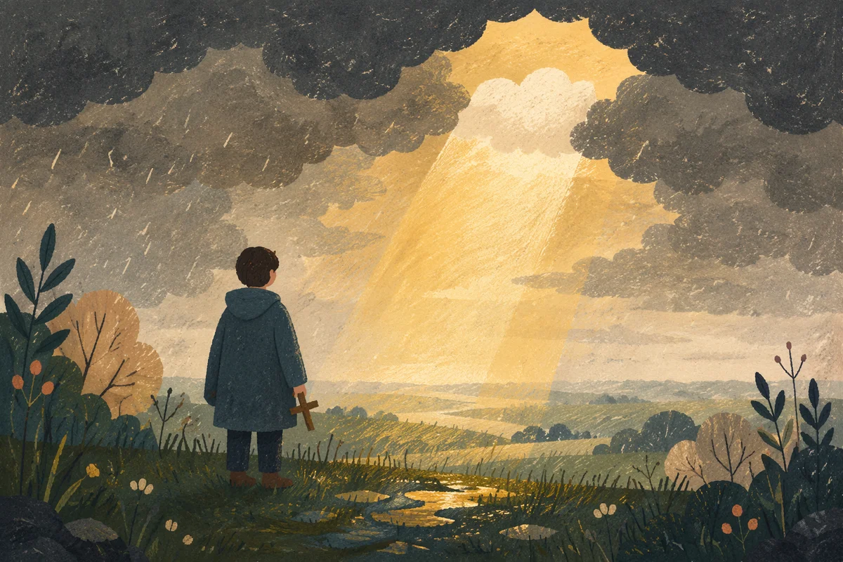 Golden Light Through Storm Clouds Hope