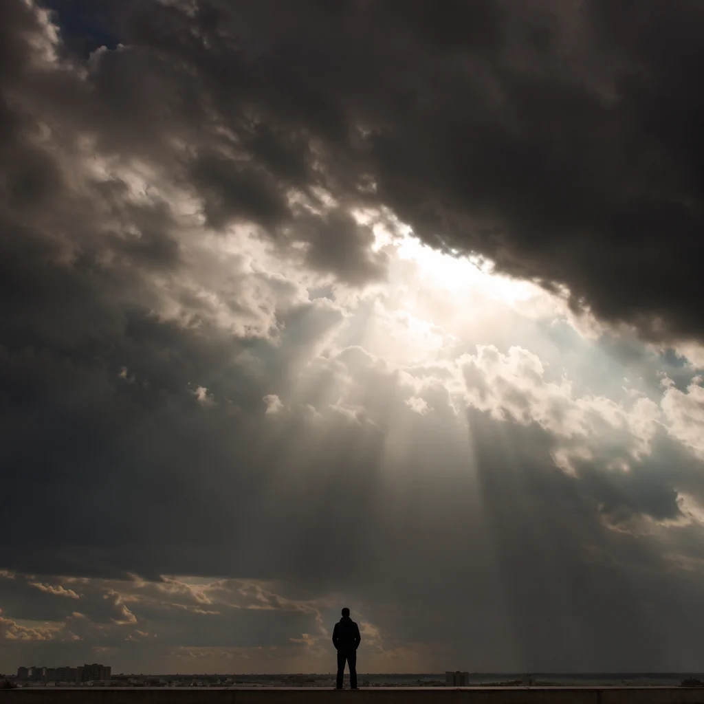 Sunlight Breaking Through Storm Clouds