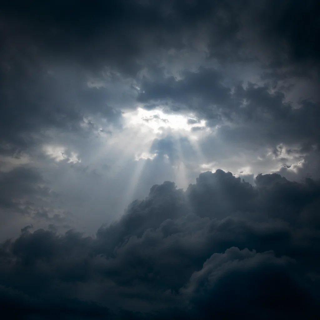 Hopeful Light Breaking Through Storm Clouds