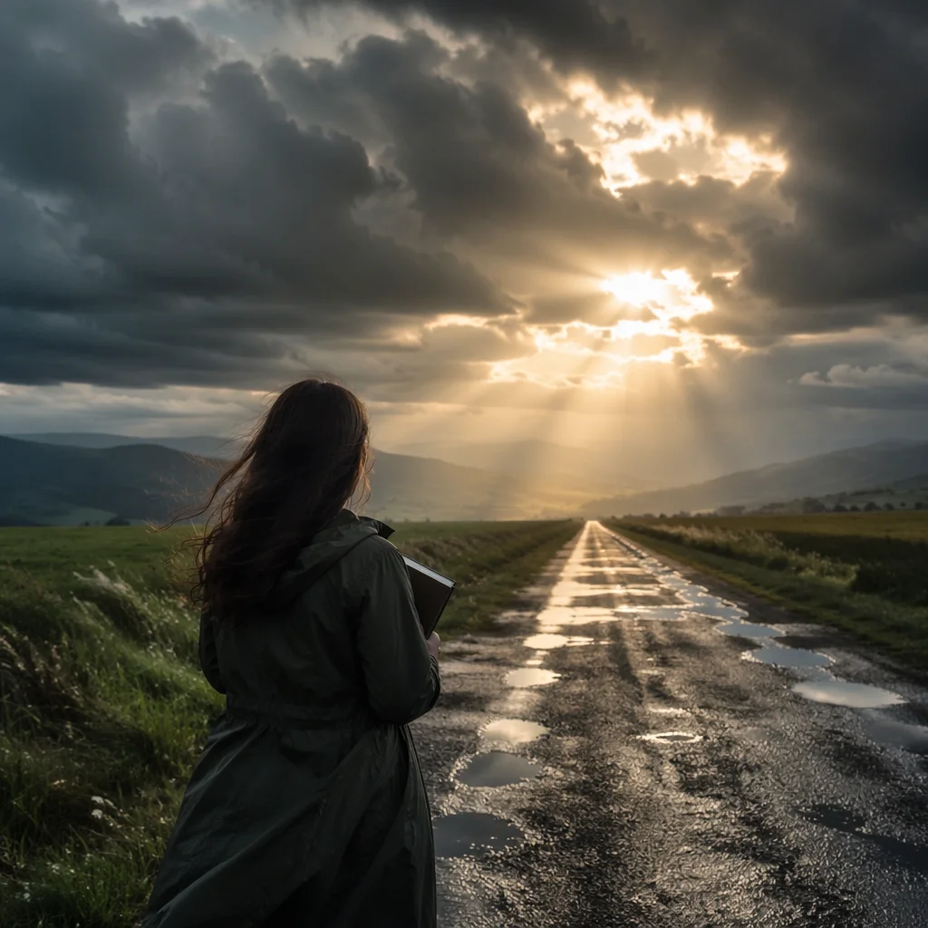 Hopeful Sunlight Through Storm Clouds