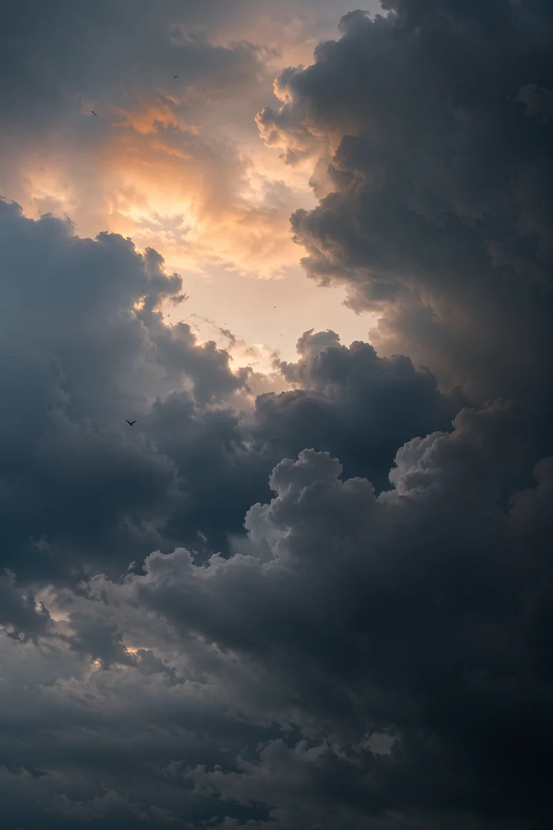 Hopeful Sunlight Breaking Through Storm Clouds