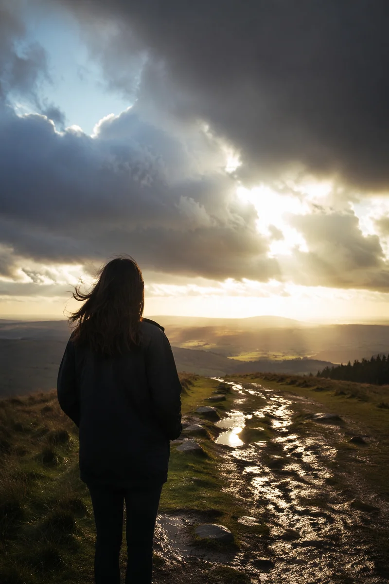 Hopeful Sunlight Breaking Through Storm Clouds