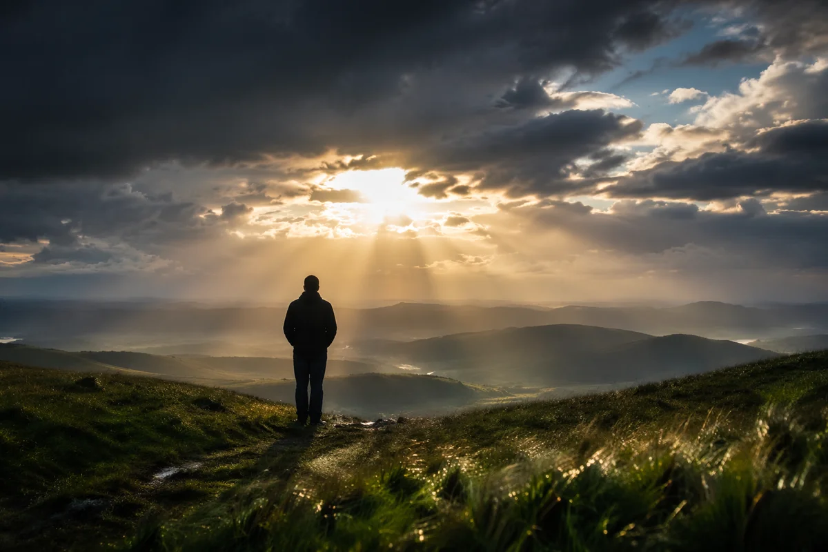 Hopeful Light Through Storm Clouds