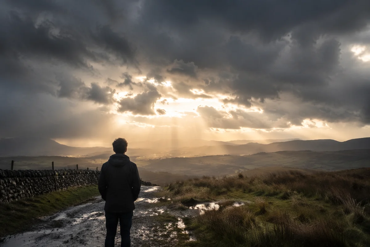 Sunlight Breaking Through Storm Clouds