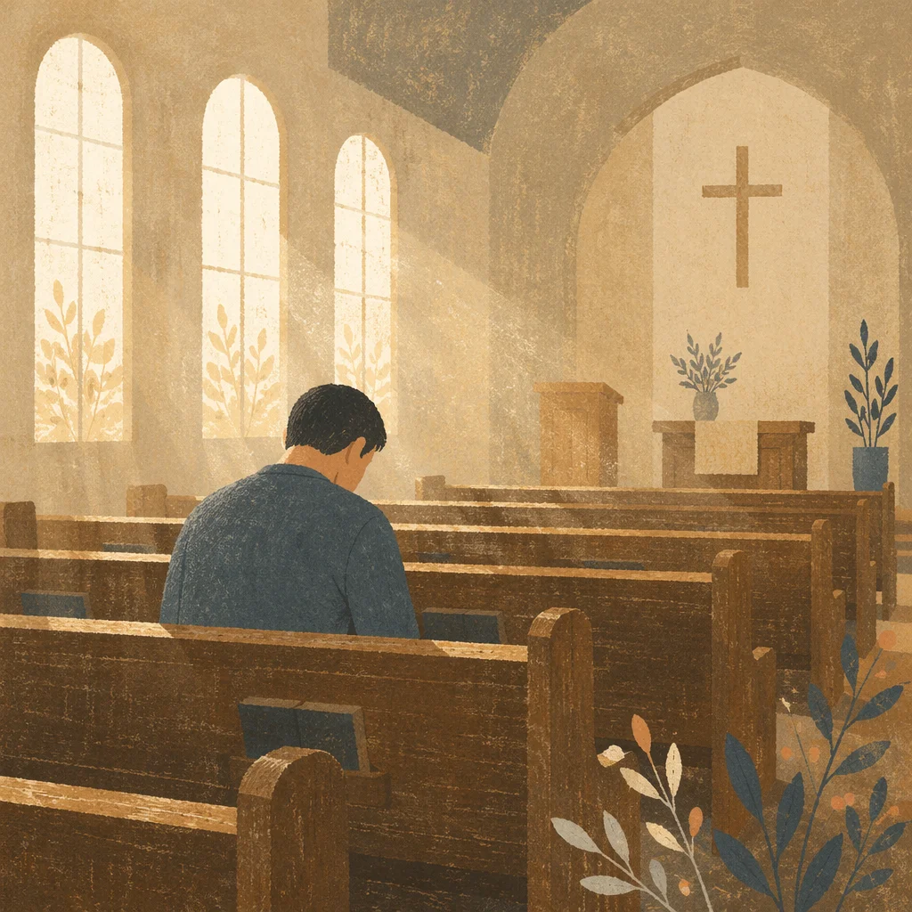 Solitary Prayer in a Quiet Chapel
