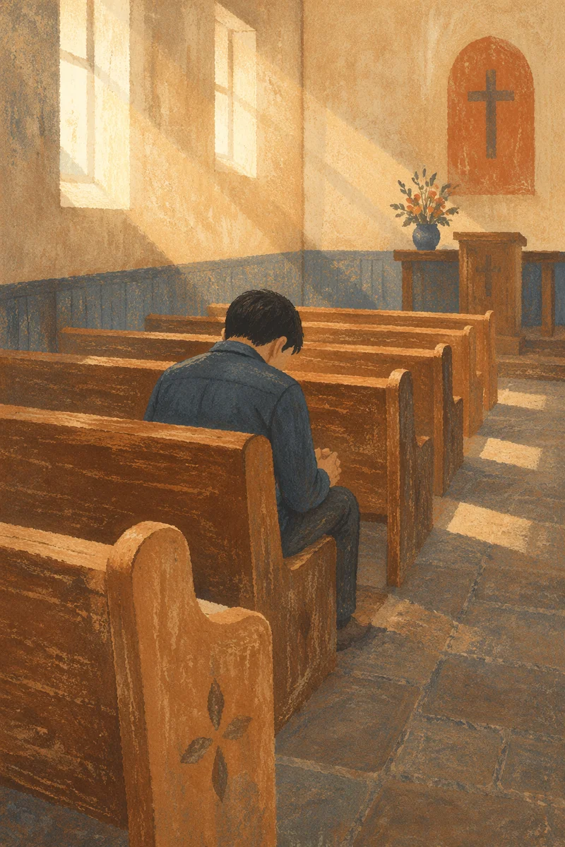 Solitary Prayer in a Quiet Chapel