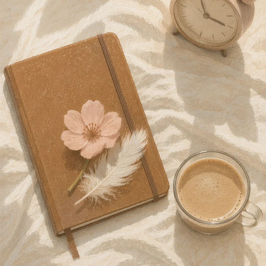 Calm Morning Coffee Journal Flat Lay