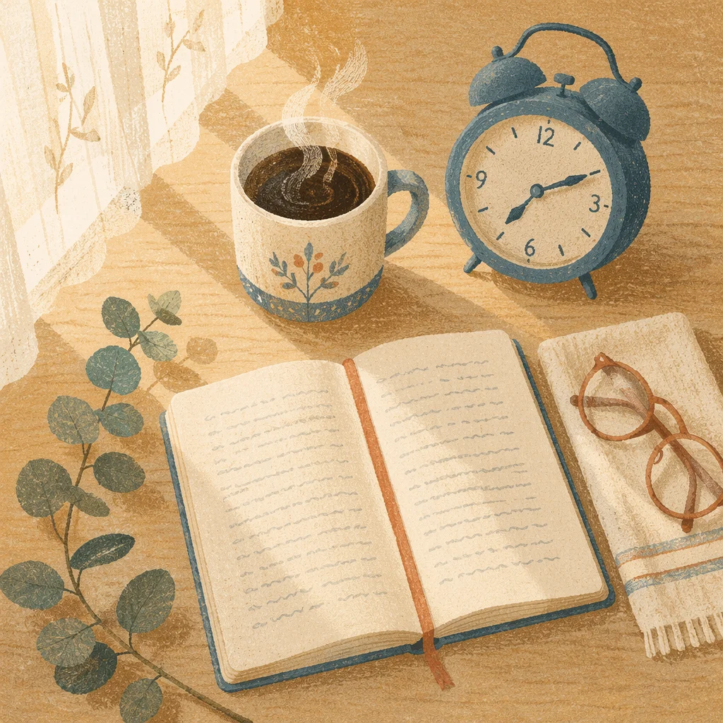Peaceful Morning Routine Flat Lay Scene