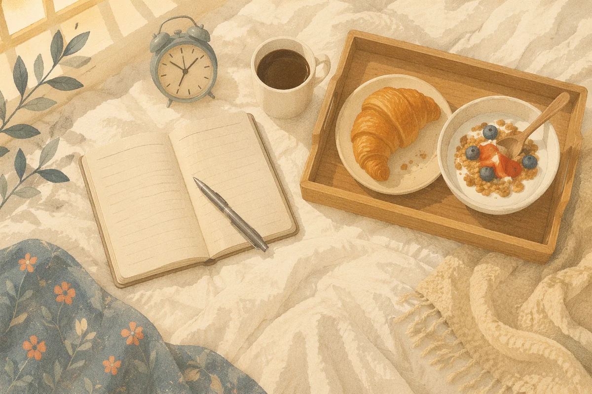 Cozy Morning Coffee Journal Flat Lay