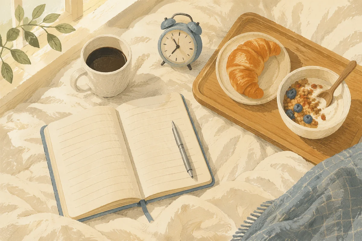 Calm Morning Routine Flat Lay Scene