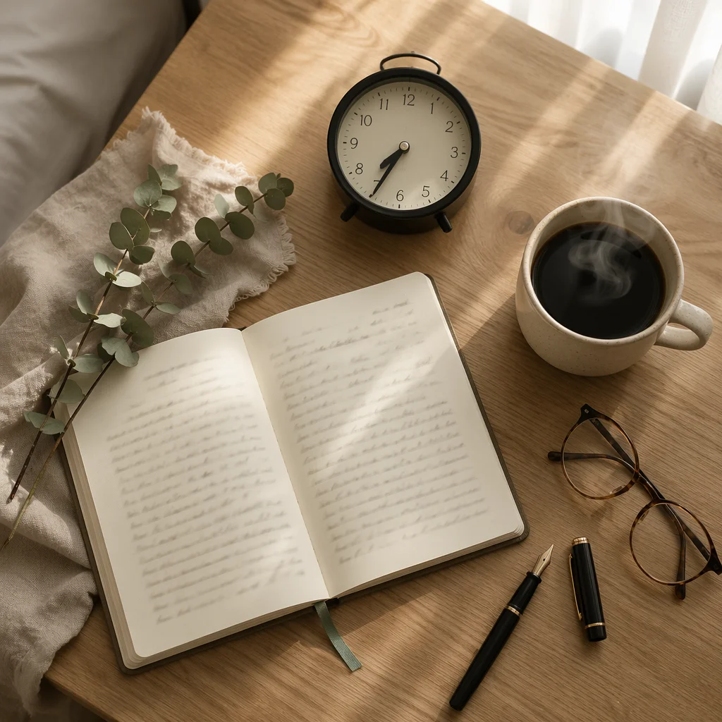 Peaceful Morning Routine Flat Lay Scene