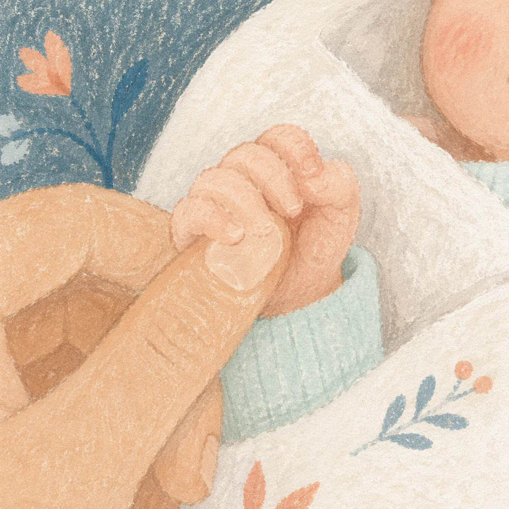Newborn Hand Holding Mother’s Finger