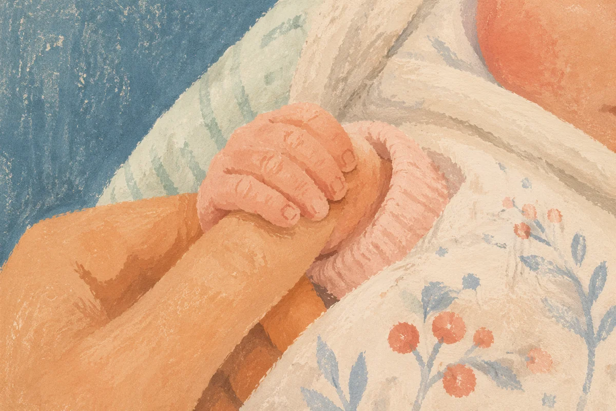Newborn Hand Holding Mother Finger