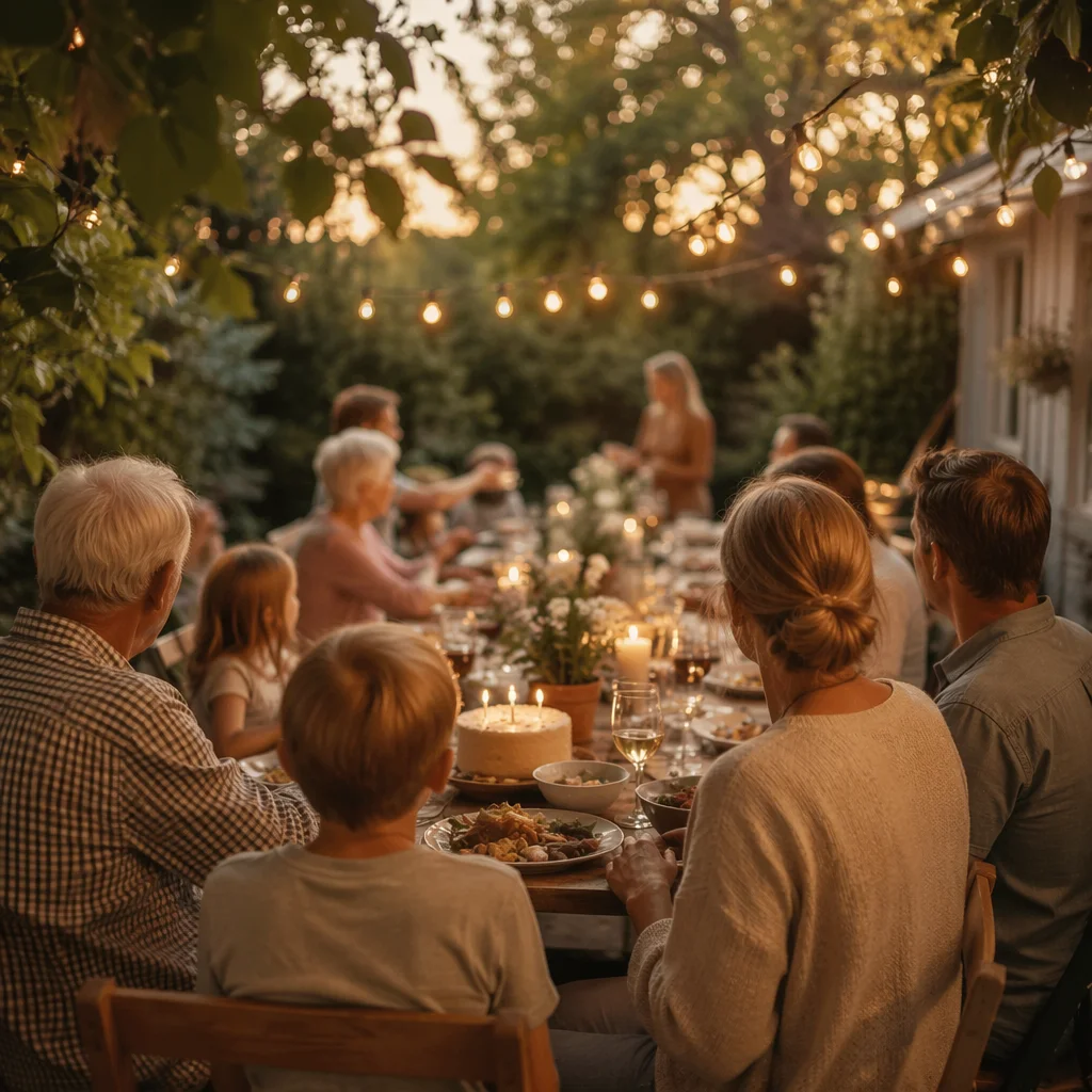 Golden Hour Multigenerational Family Backyard Celebration