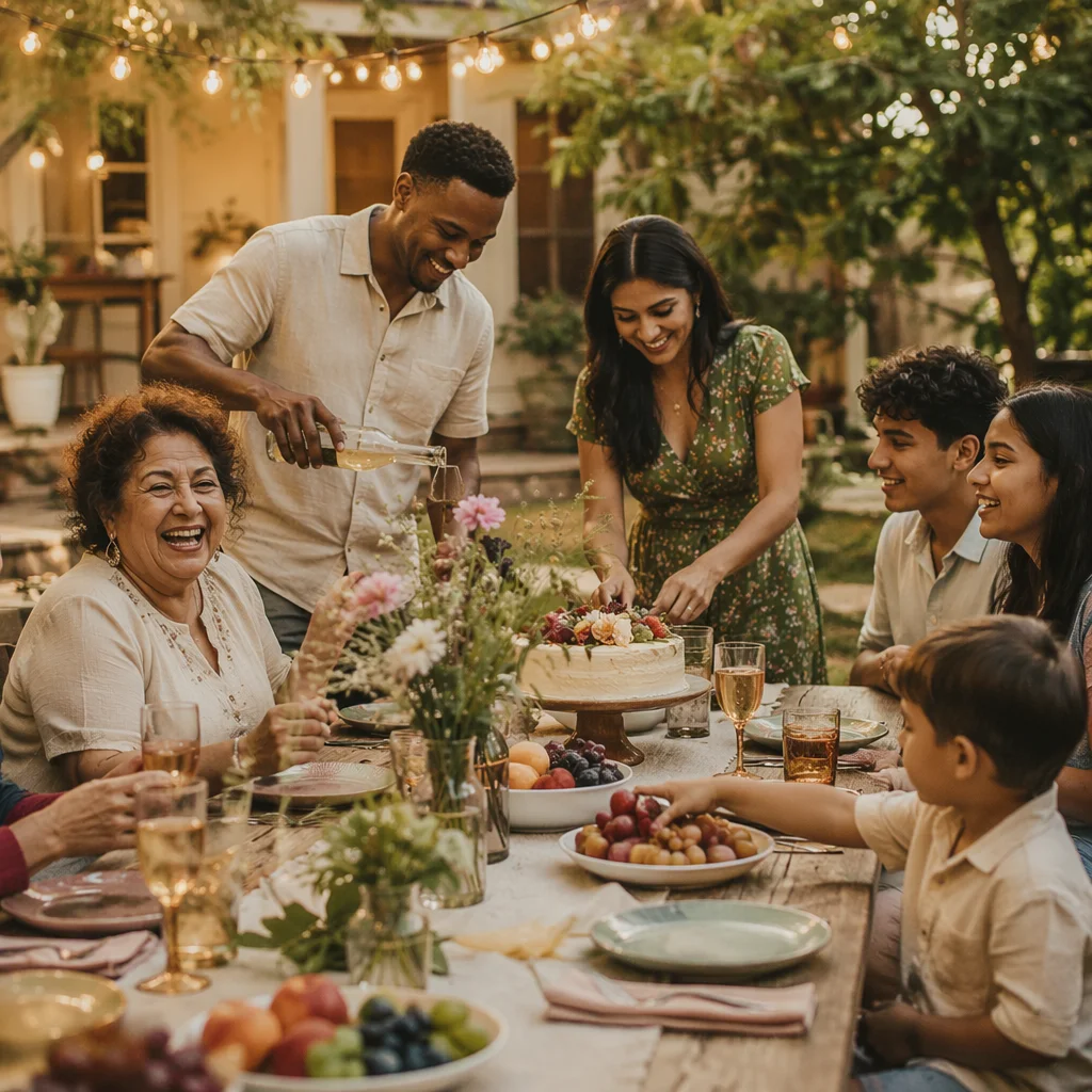 Joyful Multigenerational Family Backyard Celebration
