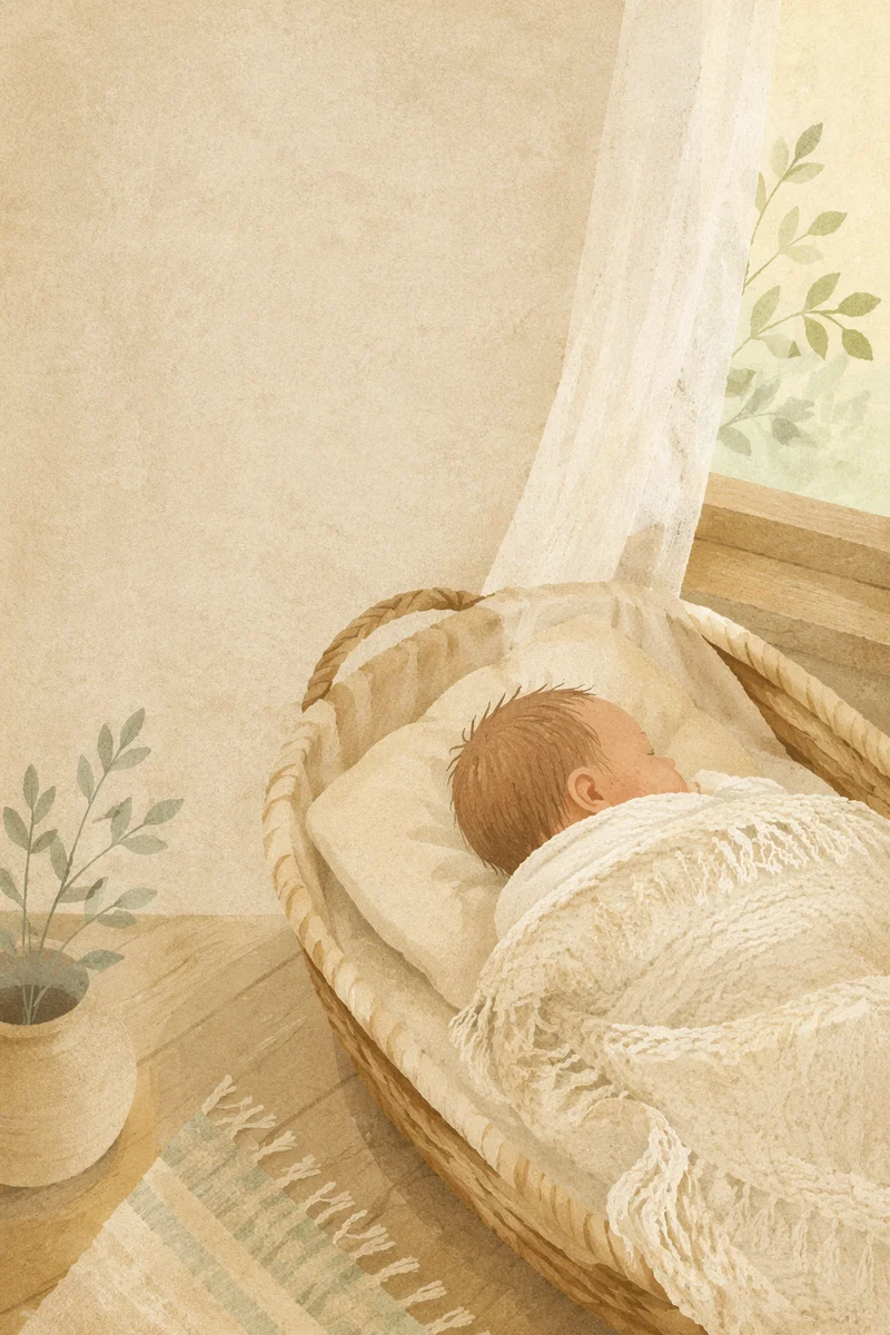Peaceful Newborn Sleeping in Knit Blanket