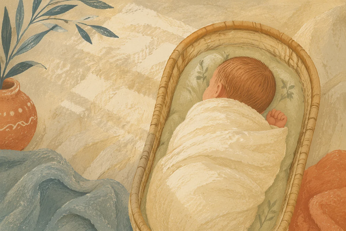 Peaceful Newborn Sleeping in Cream Blanket