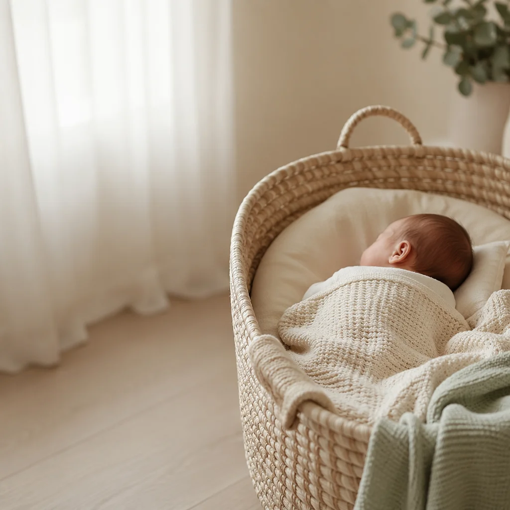 Peaceful Newborn Sleeping in Knit Blanket