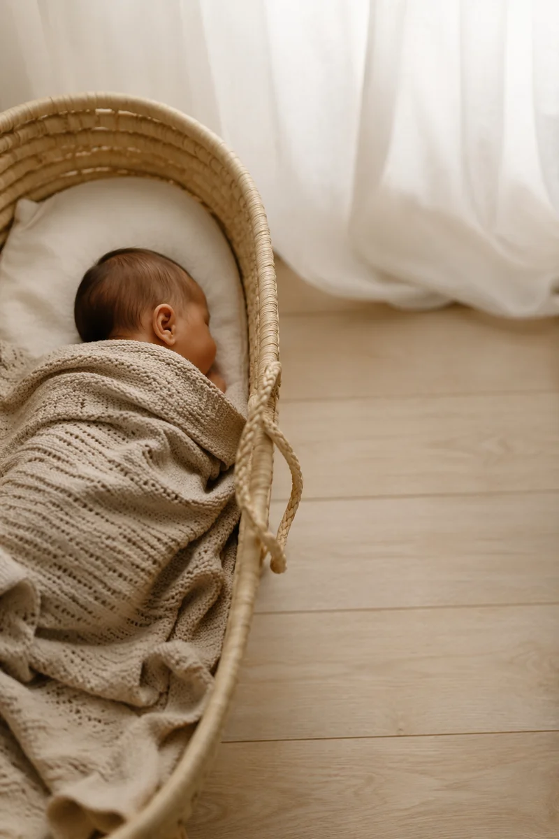 Peaceful Newborn Sleeping in Soft Blanket
