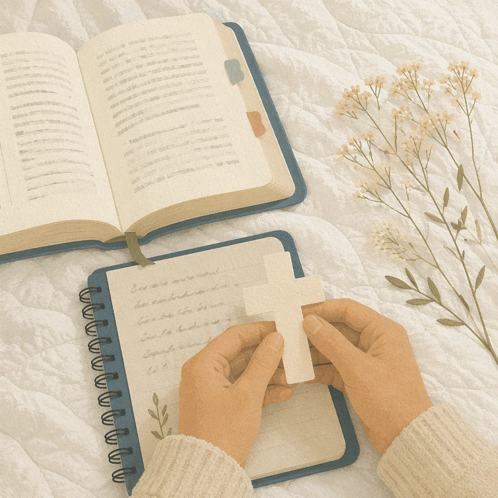 Morning Scripture Notebook with Cross Bookmark