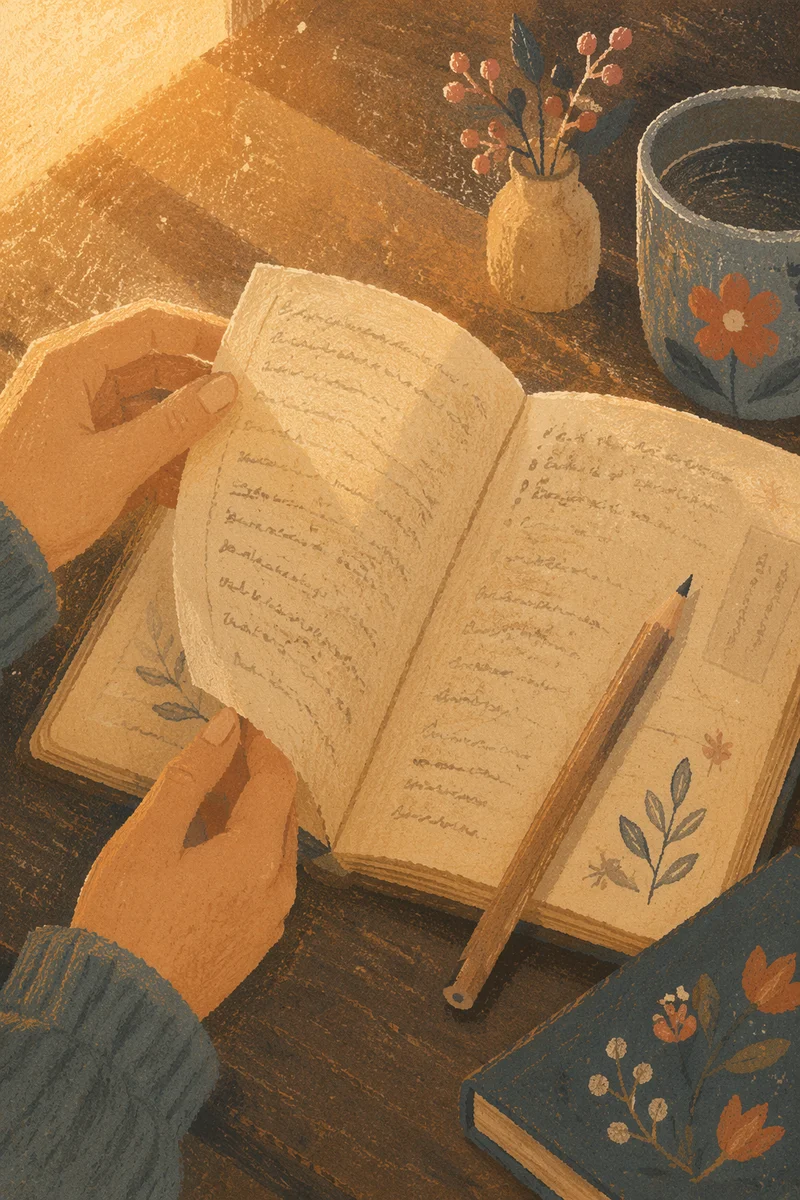 Open Notebook with Handwritten Scripture Reflections