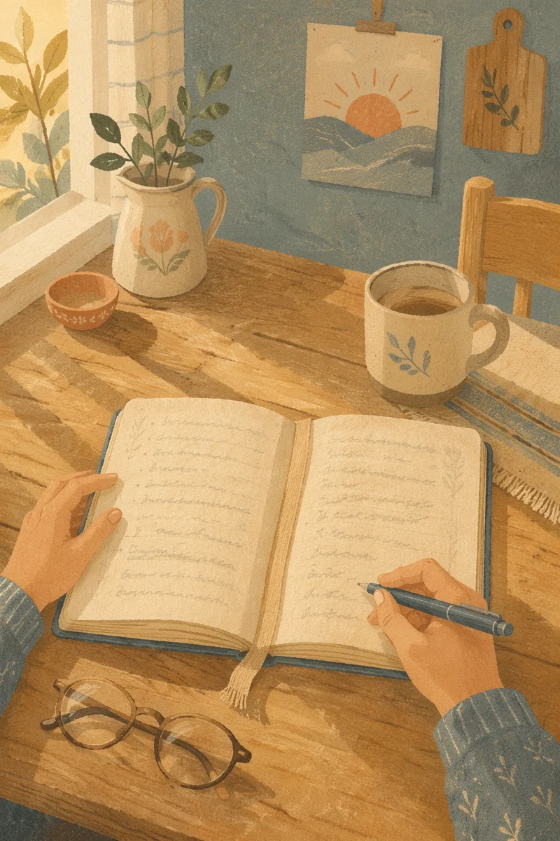 Open Notebook with Morning Scripture Reflections