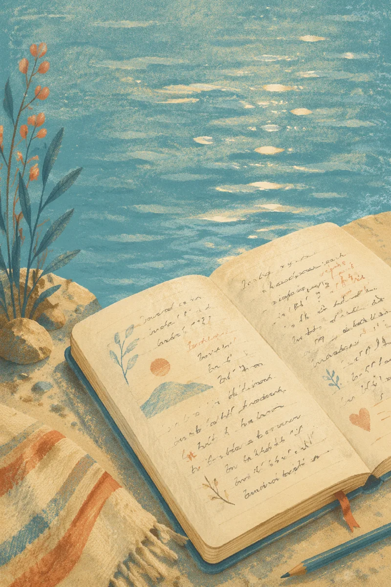 Open Notebook with Blurred Scripture Notes