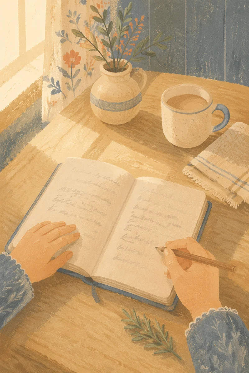 Morning Scripture Notebook on Cozy Kitchen Table