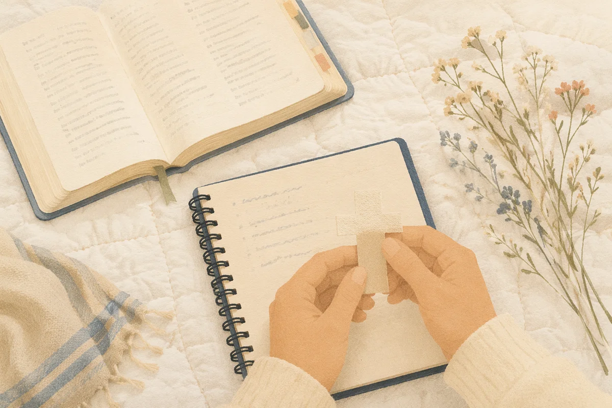 Morning Scripture Notebook with Cross Bookmark