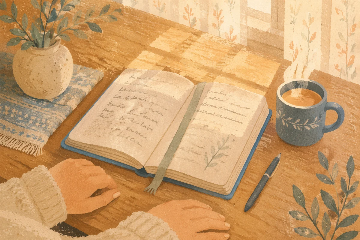 Quiet Morning Scripture Journaling at Table