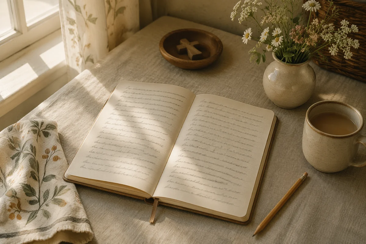 Open Notebook with Morning Scripture Reflections