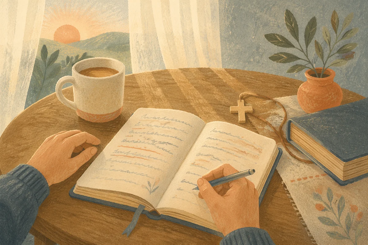 Morning Scripture Notes on Kitchen Table